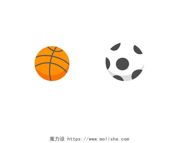 彩色手绘卡通足球篮球运动元素PNG素材